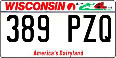 WI license plate 389PZQ