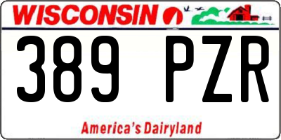 WI license plate 389PZR