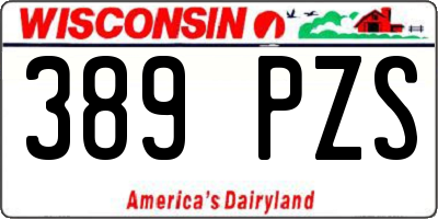 WI license plate 389PZS