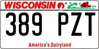 WI license plate 389PZT