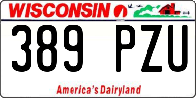 WI license plate 389PZU