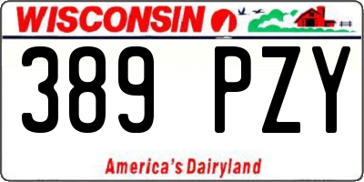 WI license plate 389PZY