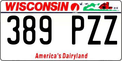 WI license plate 389PZZ
