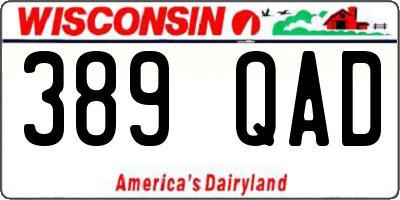 WI license plate 389QAD