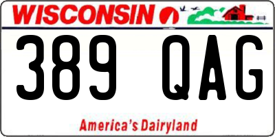 WI license plate 389QAG