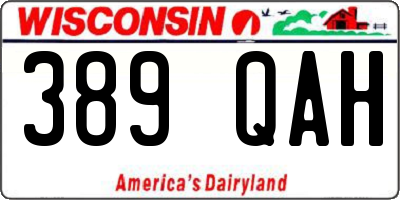 WI license plate 389QAH