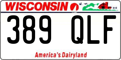 WI license plate 389QLF
