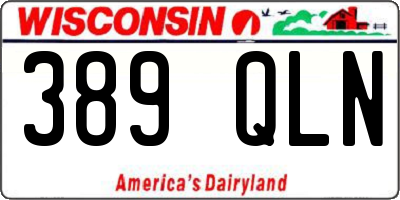 WI license plate 389QLN