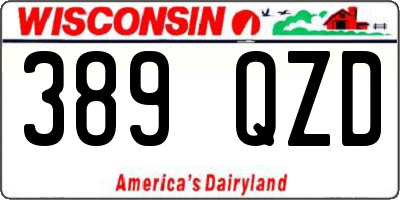WI license plate 389QZD