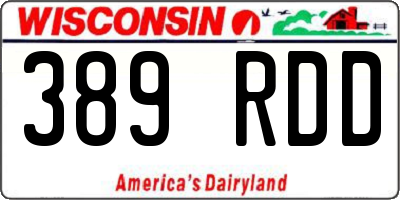 WI license plate 389RDD