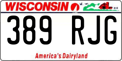 WI license plate 389RJG