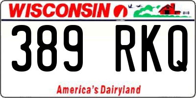 WI license plate 389RKQ
