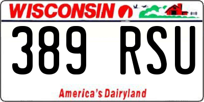 WI license plate 389RSU
