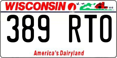 WI license plate 389RTO