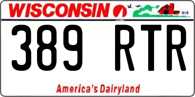 WI license plate 389RTR