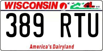 WI license plate 389RTU