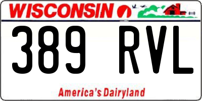 WI license plate 389RVL