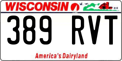 WI license plate 389RVT