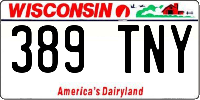 WI license plate 389TNY