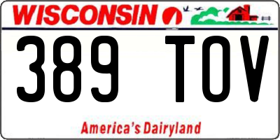 WI license plate 389TOV