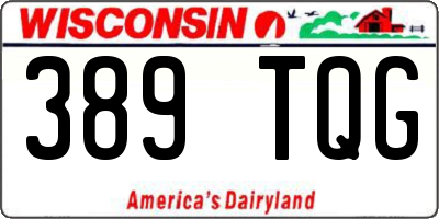 WI license plate 389TQG