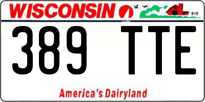 WI license plate 389TTE
