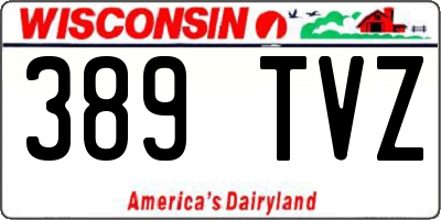 WI license plate 389TVZ