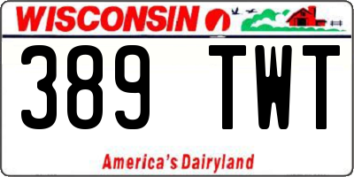 WI license plate 389TWT