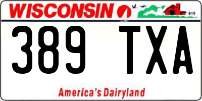 WI license plate 389TXA