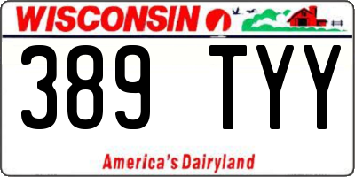WI license plate 389TYY
