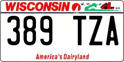 WI license plate 389TZA