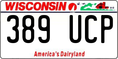 WI license plate 389UCP