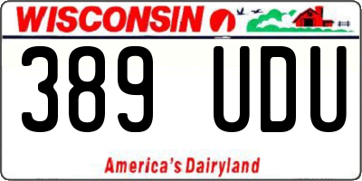 WI license plate 389UDU
