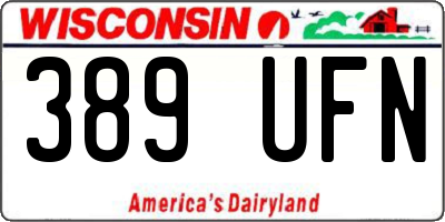 WI license plate 389UFN
