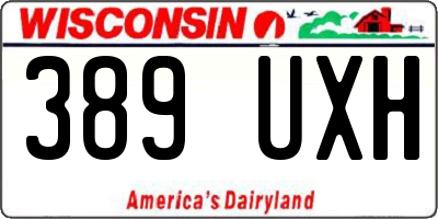 WI license plate 389UXH