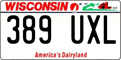 WI license plate 389UXL