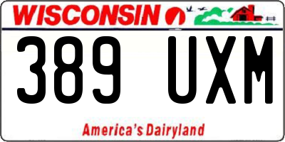 WI license plate 389UXM