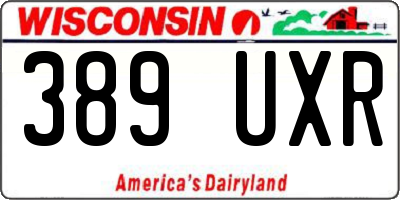 WI license plate 389UXR