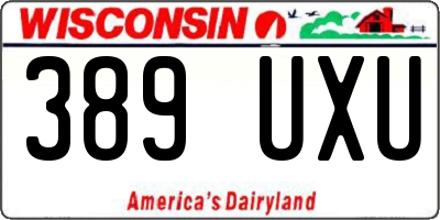 WI license plate 389UXU