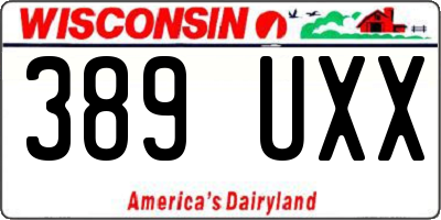 WI license plate 389UXX