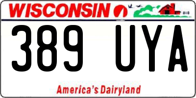 WI license plate 389UYA