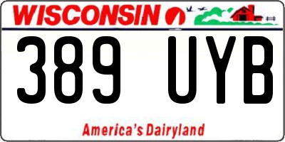 WI license plate 389UYB