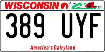 WI license plate 389UYF