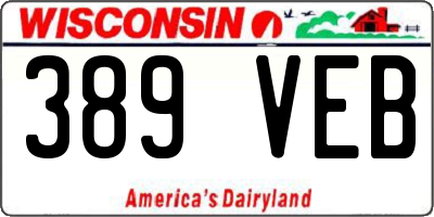 WI license plate 389VEB