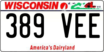 WI license plate 389VEE