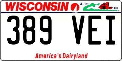 WI license plate 389VEI