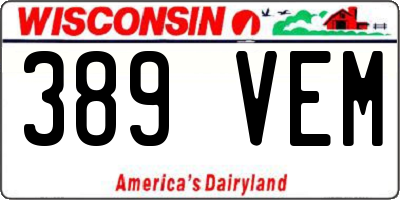WI license plate 389VEM