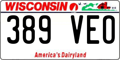 WI license plate 389VEO