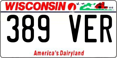 WI license plate 389VER