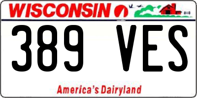 WI license plate 389VES